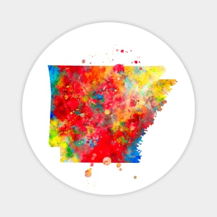 Arkansas State Watercolor Map Painting Magnet